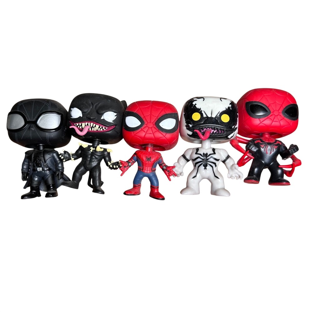 Marvel Funko Pop Lot Spider-Man Noir Venomized Black Panther Anti-Venom 5pc